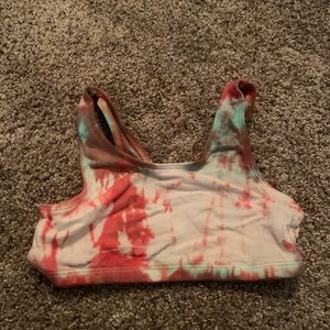 NWT red & green tie dye sports bra / bralette